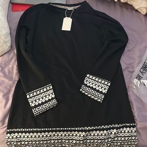 Black and white Aztec print dress